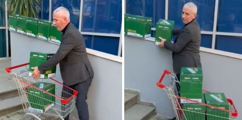 Avokati i Safet Bajrit e tërheq dosjen hetimore nga SPAK-u me karrocë marketi (VIDEO)