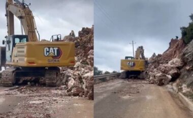 Shembet rruga e Dhërmiut/ Masivi i gurëve bllokon qarkullimin, flasin dëshmitarët: “Gjoka Konstruksion” bëri shpërthim me dinamit (VIDEO)