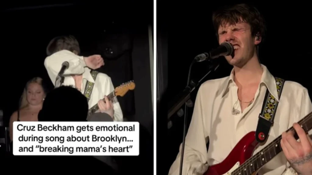 Cruz Beckham ‘shpërthen’ në lot gjatë performancës për vëllanë – thuhet se kënga i dedikohet Brooklyn