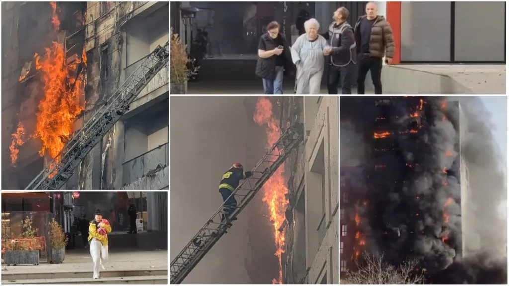 Dhjetëra apartamente të përfshira nga flakët pranë QSUT-së, pamjet çfarë ka mbetur një ditë pas ngjarjes (VIDEO)