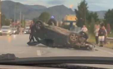 Aksident në aksin Korçë-Maliq, përmbyset makina, një person mbetet i plagosur