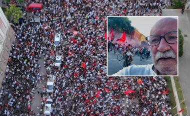 Aktori i njohur Çun Lajçi përlotet në protestë: Një gjeneratë rinore është çuar në këmbë për t’u kujtuar njerëzve që atdheu nuk është plaçkë tregu!