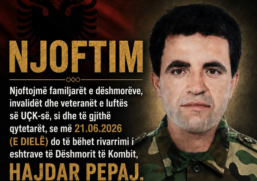 Nesër bëhet rivarrimi i Hajdar Pepajt, i identifikuar pas ADN-së nga Lista e Personave të Zhdukur