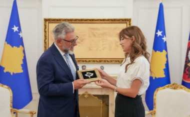 Albulena Haxhiu holds farewell meeting with EULEX chief Giovanni Pietro Barbano